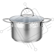 Кастрюля Maunfeld GERDA MCS25S07 из нержавеющей стали со стеклянной крышкой, 18 см, 2,5 л.