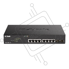 Коммутатор D-Link DGS-1100-10MPV2/A3A, 8×1 Гбит/с + 2×1 Гбит/с SFP, настраиваемый