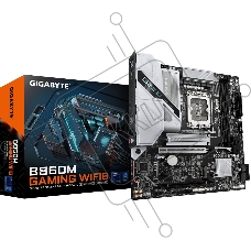 Материнская плата Gigabyte B860M GAMING WIFI6, LGA 1851, Intel B860, 2xDDR5, 4xSATA, 2xM.2, 1xPCIe 5.0 x16, 1xPCIe 4.0 x16, 1xHDMI, 1xDP, 1x2.5Gb LAN, Wi-Fi 6, Bluetooth 5.3, 3xUSB-A 5Gbps, 3xUSB-A 2.0, 1xPS/2, 3x3.5 мм, 7.1, mATX