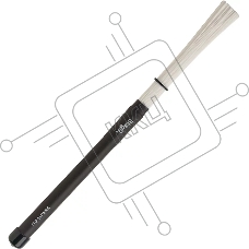 Барабанные щетки STAGG SBRU10-RN нейлоновые, с черными резиновыми ручками, более 100 щетинок в пучке для воспроизведения динамичного звука, резиновое кольцо для изменения звука от мягкого до интенсивного, полная длина 35 см, длина пучка 15 см