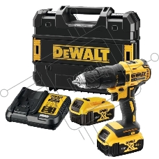 Дрель-шуруповерт DeWalt DCD777M2T, Аккумуляторная, 18В, 2 АКБ, Кейс