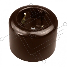 Розетка Bironi R1-101-02 с заземляющим контактом R, Ришелье керамика, коричневый