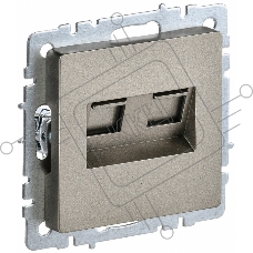 Розетка компьютерная двойная IEK BRITE РК10-2-БрШ (BR-K20-1-K37) СП RJ45 кат.5E шампань