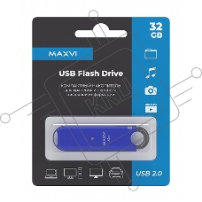 Флешка USB Maxvi P2 (FD32GBUSB20C10P2 blue), 32Gb, USB 2.0, R/W 12/5, синий