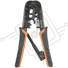 Инструмент обжимной Hyperline HT-N5684R для RJ-45/RJ-12/RJ-11 синий/оранжевый