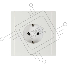 Розетка СП FORTE&PIANO FP215 16А с заземл. защ. шторки винт. крепл. бел. IEK FP-R14-16-K01