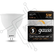 Лампа светодиодная GAUSS LED MR16 GU5.3-dim 5W 2700K диммируемая