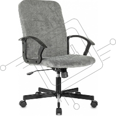 Кресло офисное Бюрократ Triest Fabric серый Light-19 крестов. металл черный
