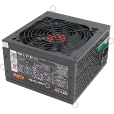 Блок питания Ginzzu CB450 12CM black,24+4p,PCI-E, 3*SATA, 2*IDE,оплетка MB, кабель питания