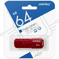 Накопитель USB 2.0 SmartBuy 64GB CLUE Burgundy (SB64GBCLU-BG).  