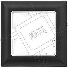 Рамка 1-местная IEK BRITE РУ-1-Бр DECOR черный/хром 3D-форма