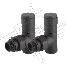 Набор дизайн-вентилей PIANO, угловой черный 1/2