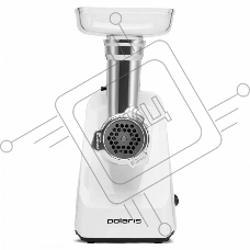 Мясорубка электрическая Polaris PMG 1852 RUS белый, 1800 Вт, 2.0 кг/мин, реверс, защита от перегрузки, насадки - 2