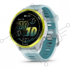 Умные часы Garmin Forerunner 570 белый, желный безель, бирюзовый ремешок 47мм
