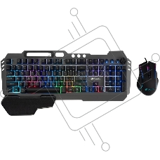 Комплект клавиатура + мышь Оклик GMNG 700GMK клав:черный мышь:черный USB Multimedia LED