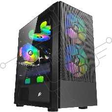 Компьютерный корпус 1STPLAYER FIREBASE X4-M Black / mATX, TG / 1x120mm & 2x140mm LED fans inc. / X4-M-BK-2F1P-1F1