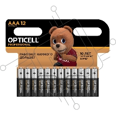 Элемент питания алкалиновый AAA/LR03 (блист. 12шт) Professional Opticell 5052006