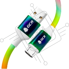 Кабель GCR 1.2m MicroUSB быстрая зарядка, GRADIENT, 28/22 AWG, GCR-53981