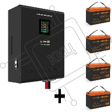 Комплект ИБП EX296005RUS + батарея 100Aч EX285656RUS 4шт (инвертор, синус, для котла, настенный) ExeGate FineSine SX-7000.LCD.AVR.2SH.T 7000VA/5000W, чистая синусоида, цветной LCD-дисплей, AVR, 2*Schuko+клеммы, линейно-интерактивный, крепление настенное, 