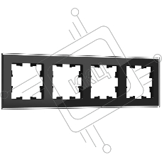 Рамка 4 -местная IEK BRITE РУ-4-2-БрЧ (BR-M42-G-K02) стекло черный