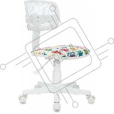 Кресло детское Бюрократ CH-W299 белый TW-15 мультиколор сиденье монстры сетка/ткань крестов. пластик Кресло детское Бюрократ CH-W299 белый TW-15 мультиколор сиденье монстры сетка/ткань крестов. пластик