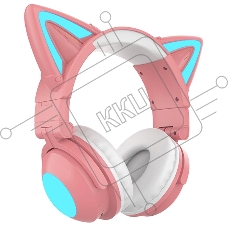 Гарнитура Party Cat mini ВТ 0051 (розово-голубые) c подсветкой  накладная  Bluetooth