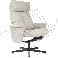 Кресло для дома Бюрократ _Baron с пуфом бежевый, металл черный крестов. (_BARON/BEIGE) Кресло для дома Бюрократ _Baron с пуфом бежевый, металл черный крестов. (_BARON/BEIGE)