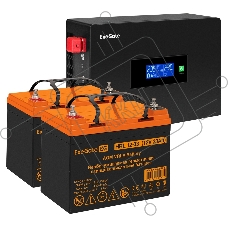 Комплект ИБП EX295994RUS + батарея 33Aч EX285664RUS 2шт (инвертор, синус, для котла, PF=1, настенный) ExeGate IdealSine SR-1500.LCD.2SH <1500VA/1500W, чистая синусоида, цветной LCD-дисплей, 2*Schuko, крепление настенное, Black> + батарея ExeGate HRL 12-33