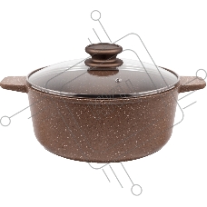 Кастрюля Maunfeld CARMEL MF26CRM01CR, 26 см, 5 л из литого алюминия со стеклянной крышкой