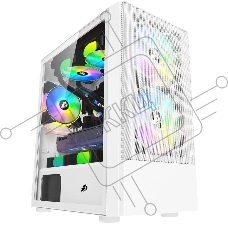 Корпус 1STPLAYER FIREBASE X4-M White / mATX, TG / 1x120mm & 2x140mm LED fans inc. / X4-M-WH-2F1P-W-1F1-W