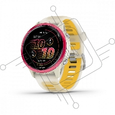 Смарт-часы Garmin Forerunner 570 слоновая кость, малиновый безель, ремешок манго 42мм
