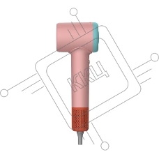 Фен Deerma DEM-CF51W розовый/бирюзовый, 1400 Вт, компактный, ионизация
