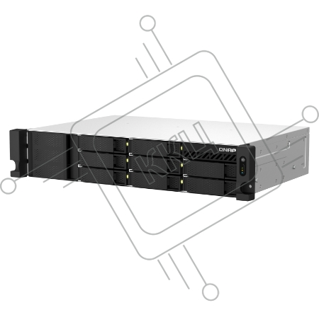 Сетевое хранилище SMB QNAP TS-873AeU-RP-4G NAS 8 HDD trays, 2x 2.5 GbE. 64-bit 4-core AMD V1500B 2,2 GHz, 4 GB. RAM (1*4 GB) up to 32GB (2*16 GB), 2 x M2 2280 (PCIe Gen3 x 1), 2xPSU W/o rail kit RAIL-B02