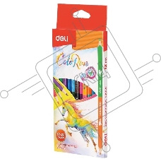 Карандаши цветные Deli EC00520 ColoRun, двухцветные, липа, 24 цвета, коробка с европодвесом (12шт)