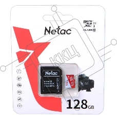 Карта памяти Netac P500 ECO 128GB MicroSDXC U1/C10 up to 80MB/s, retail pack with SD Adapter