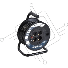 Удлинитель силовой IEK УК20 (WKP20-16-04-20-G) 2x1.5кв.мм 4розет. 20м ПВС 16A катушка черный