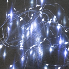 Гирлянда светод. Funray Нить, SE-STRING-550W, 5м, 50 LED, холодный белый, 3*АА, серебр. шнур 0,3м