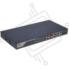 Коммутатор Hikvision DS-3E0318P-E(B), 16×1 Гбит/с PoE + 2×1 Гбит/с, неуправляемый