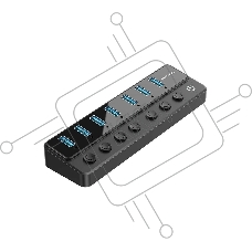 Концентратор Vention OTG USB 3.0 на 7 портов Черный