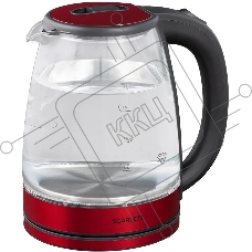 Чайник электрический Scarlett SC-EK27G65 красный/черный, 1800 Вт, 1.8 л