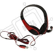 Наушники с микрофоном Oklick HS-M150 черный/красный 2.2м накладные (NO-003N)