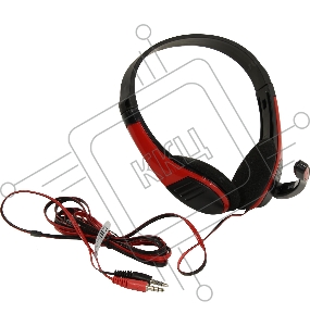 Наушники с микрофоном Oklick HS-M150 черный/красный 2.2м накладные (NO-003N)
