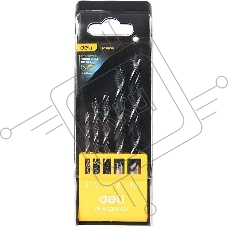 Набор сверл по дереву 5 шт (4/5/6/8/10 мм) Deli DH-MGZ005-ED1 сталь 45#, пласт.кейс