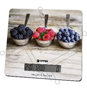 Весы кухонные VITEK VT-2429(MC) Точность измерения 1 г г. Размер платформы 20,0x18,5 см