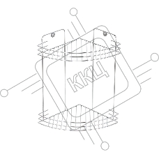Полка угловая двухъярусная РЫЖИЙ КОТ W2672С-2 (005393)