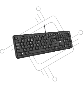 Клавиатура CANYON HKB-20, wired keyboard with Silent switches ,105 keys,black, 1.8 Meters cable length,Size 442*142*17.5mm,460g,RU layout