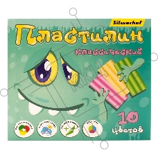 Пластилин Silwerhof Монстрики 10цв. 150гр. стек картон.кор.