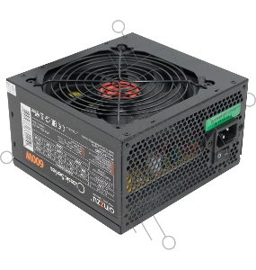Блок питания Ginzzu CB600 12CM black,24+4p,2 PCI-E(6+2), 4*SATA,3*IDE,оплетка MB, кабель питания