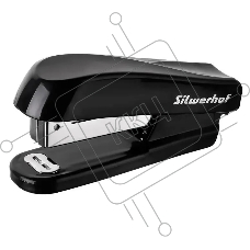 Степлер Silwerhof 401077-01 24/6 (20листов) черный 50скоб пластик закрытый коробка