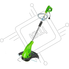 Триммер электрический GREENWORKS GST5033 21217 нижний двигатель 500Вт леска 1.6мм 33см
